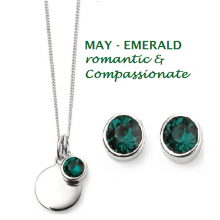 May Birthstone Emerald SWAROVSKI 925 Sliver Set